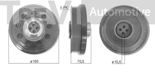 TREVI AUTOMOTIVE Piedziņas skriemelis, Kloķvārpsta PC1274